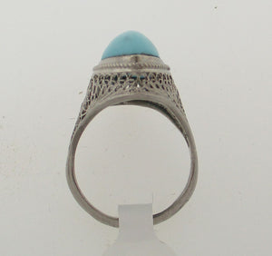 Antique Armenian Handmade Turquoise Ring