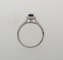Load image into Gallery viewer, Emerald Cut Sapphire and Diamond Ring
