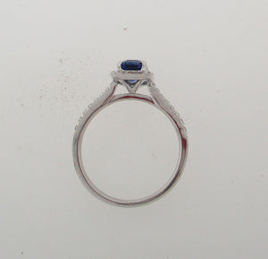 Emerald Cut Sapphire and Diamond Ring