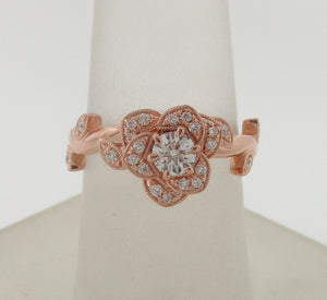 Flower Style Rose Gold Seng Firey Diamond™ Ring