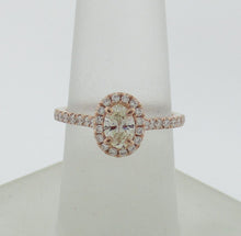 Load image into Gallery viewer, Rose Gold Oval Diamond Halo Ring
