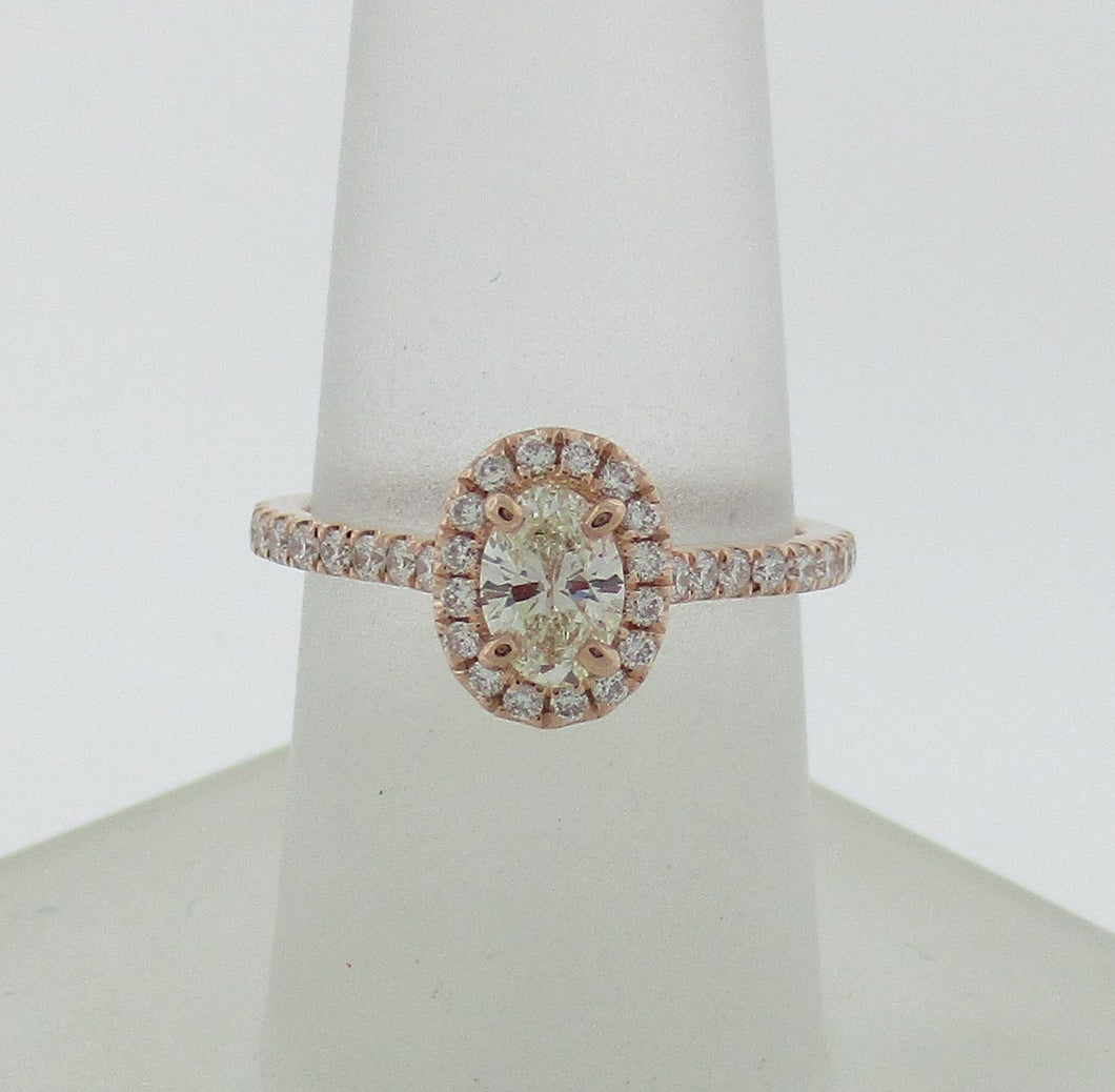 Rose Gold Oval Diamond Halo Ring