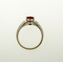 Load image into Gallery viewer, Vintage Style Burma Ruby and Diamond Ring in 18k White Gold
