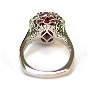 3.01ct Unheated Mozambique Ruby & Diamond Ring