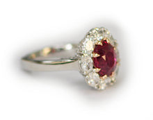 Load image into Gallery viewer, 3.01ct Unheated Mozambique Ruby &amp; Diamond Ring
