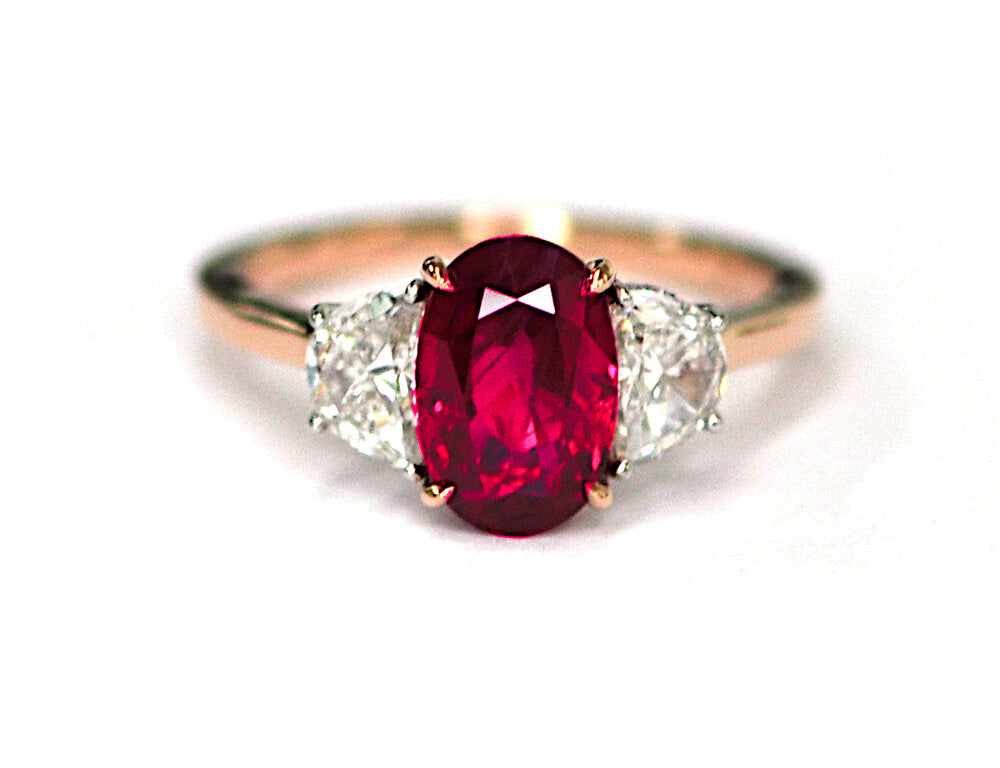 2.50ct Classic Burma Ruby & Diamond Ring