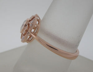 Vintage Style 14k Rose Gold Faint Pink Seng Firey Diamond™ Ring