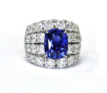 Load image into Gallery viewer, Impressive 5.87ct Sapphire &amp; Diamond Dinner Ring
