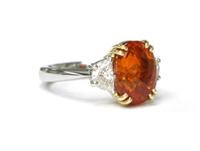 Load image into Gallery viewer, Pumpkin Orange Sapphire and Diamond Ring
