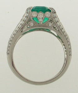Colombian Emerald and Diamond Fancy Ring