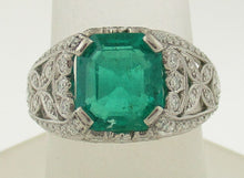Load image into Gallery viewer, Colombian Emerald and Diamond Fancy Ring
