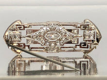 Load image into Gallery viewer, Antique Platinum Diamond Brooch with Enamel
