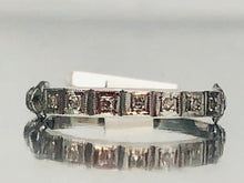 Load image into Gallery viewer, Antique Diamond Band with Hearts in 10k White Gold
