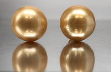 Load image into Gallery viewer, Spectacular Golden South Sea Pearl Stud Earrings
