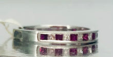 Load image into Gallery viewer, Platinum Ruby and Diamond Stackable Wedding Band
