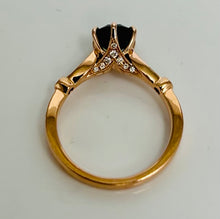 Load image into Gallery viewer, Chrome Tourmaline and Diamond Ring in Rose Gold
