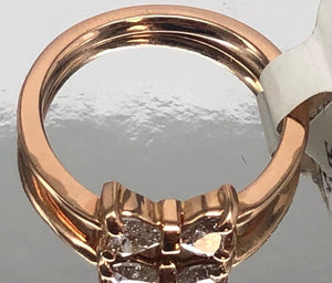 Adorable Rose Gold Diamond "Bow" Ring