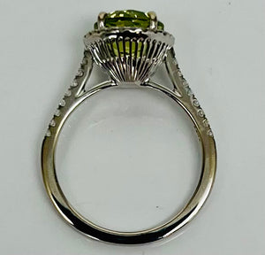 Mali Garnet Halo Ring with Diamonds