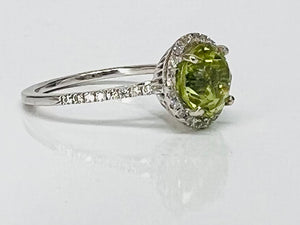 Mali Garnet Halo Ring with Diamonds
