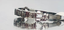 Load image into Gallery viewer, Antique Diamond Band with Hearts in 10k White Gold
