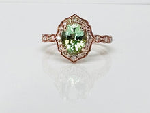 Load image into Gallery viewer, Mint Tourmaline Rose Gold Ring
