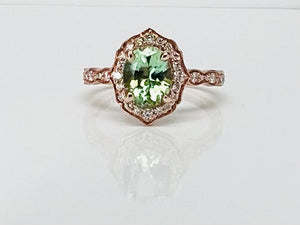 Mint Tourmaline Rose Gold Ring