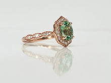 Load image into Gallery viewer, Mint Tourmaline Rose Gold Ring
