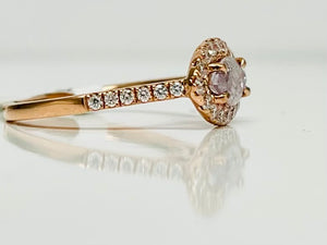 Natural Fancy Pink-Purple Diamond Ring in Rose Gold