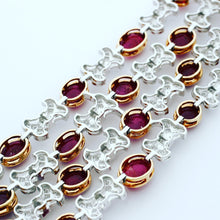 Load image into Gallery viewer, Statement Burma Cab Ruby and Diamond Bracelet
