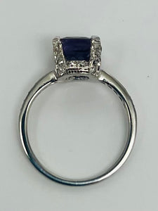 Crisp Antique Violet Sapphire and Diamond Ring