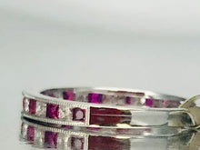Load image into Gallery viewer, Platinum Ruby and Diamond Stackable Wedding Band
