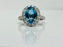 Load image into Gallery viewer, Aquamarine and Diamond Ring
