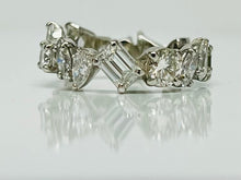 Load image into Gallery viewer, Platinum Mismatched Diamond Band
