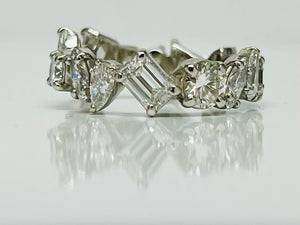 Platinum Mismatched Diamond Band