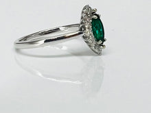 Load image into Gallery viewer, Vivid Green Emerald and Diamond Ring
