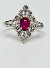 Load image into Gallery viewer, Vintage Cabochon Ruby and Diamond Ring
