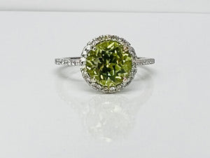 Mali Garnet Halo Ring with Diamonds