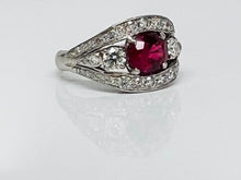 Load image into Gallery viewer, Handmade 1.57ct Spinel and Diamond Platinum Ring
