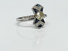 Load image into Gallery viewer, Vintage Style Diamond and Sapphire Ring
