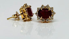 Load image into Gallery viewer, Handmade Classic Burma Ruby and Diamond Earrings
