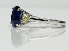 Load image into Gallery viewer, 2.99ct Fantastic Purple Sapphire with Canary Cadillac Cut Diamond Ring
