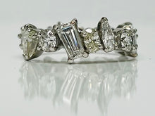 Load image into Gallery viewer, Platinum Mismatched Diamond Band
