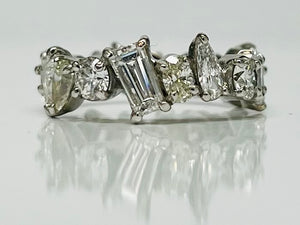 Platinum Mismatched Diamond Band