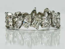 Load image into Gallery viewer, Platinum Mismatched Diamond Band
