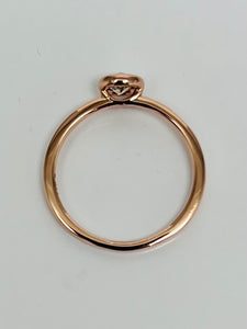 Old European Cut Diamond in Rose Gold Bezel Set Stackable Ring