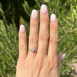Deco Old European Diamond Engagement Ring in Platinum
