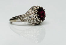 Load image into Gallery viewer, Vintage 3.25ct Rhodolite Garnet and Diamond Ring
