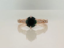 Load image into Gallery viewer, Chrome Tourmaline and Diamond Ring in Rose Gold
