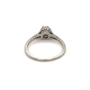 Deco Old European Diamond Engagement Ring in Platinum