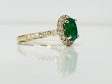 Load image into Gallery viewer, 1.52ct Emerald Halo Diamond Ring
